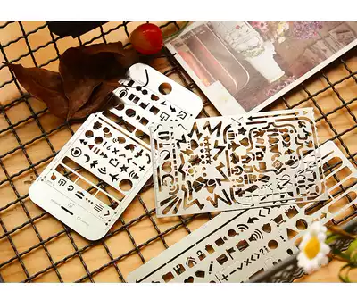 Interactive prototype UI hand account ruler multi-function hollow hand account ruler drawing template ruler diy drawing portable