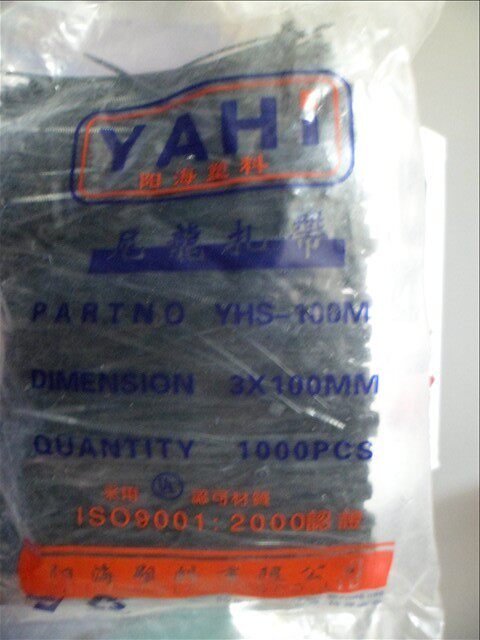 Factory direct sales black 3*100 plastic self-locking nylon cable ties bundled with 1000 bags
