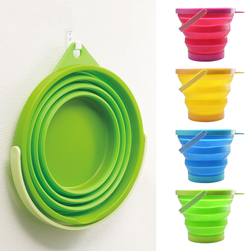 Japan imported silicone foldable bucket outdoor fishing portable bucket storage bucket car wash bucket 7 8L