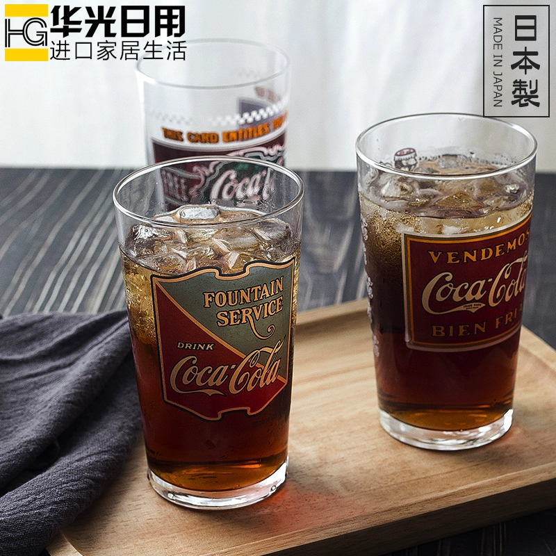 Nhật Bản nhập khẩu ADERIA in thủy tinh Coca-Cola retro kỷ niệm chung chai nước uống sữa cốc - Tách