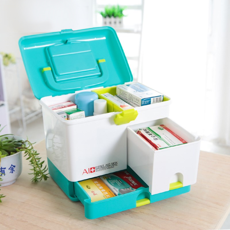 Japan imports separation drug box household first aid box multi-function handbag drug container box outdoor car medical box