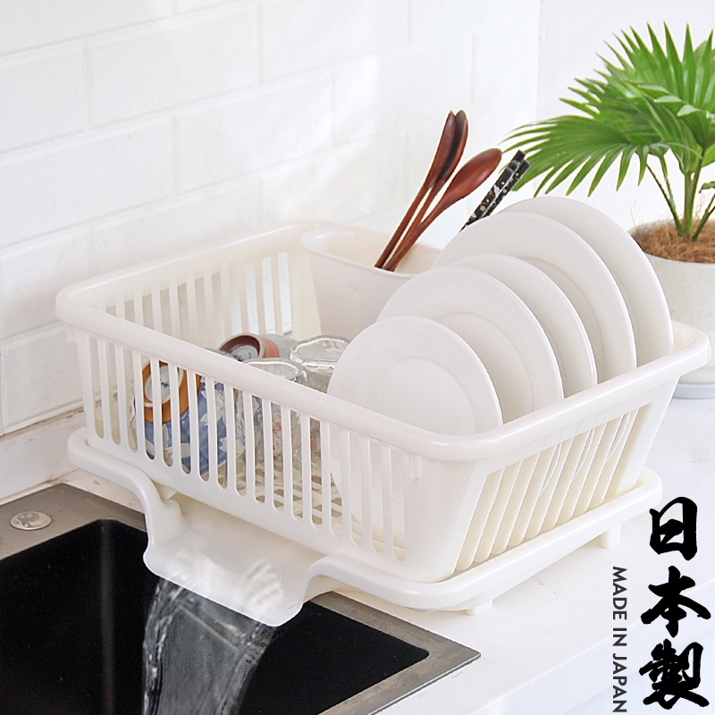 Japan Import Kitchen Drain Shelf Storage Layer Rack Home Bowls Chopsticks Bowls Dish Cutlery Plastic Shelve Sink Drain Bowls basket