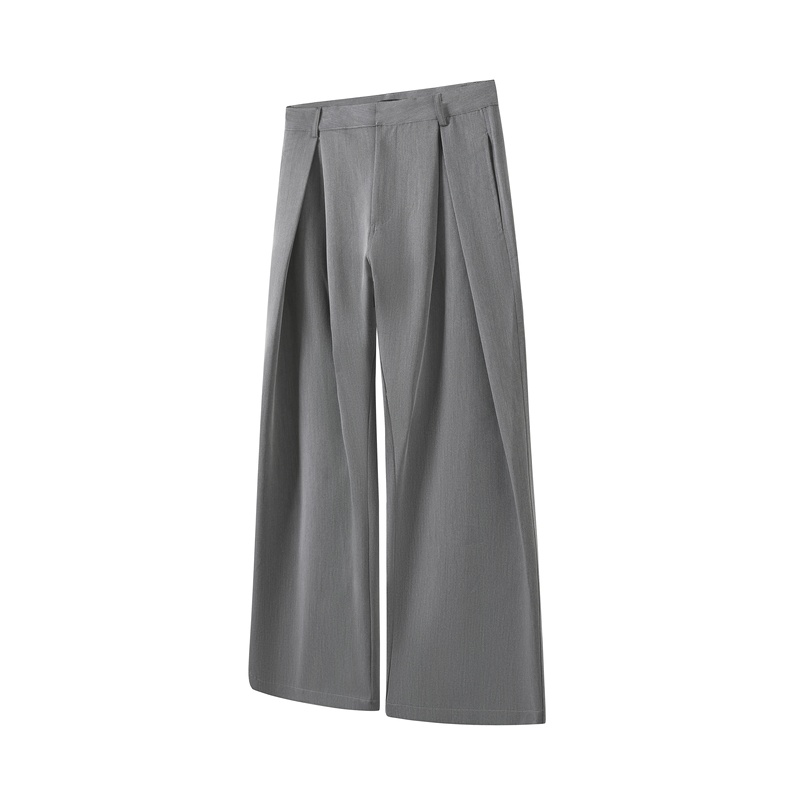 Nice Loose Three-Dimensional Cut, Pleated A-Line Style, Wide-Leg Tr Scimitar Trousers, Casual Pants