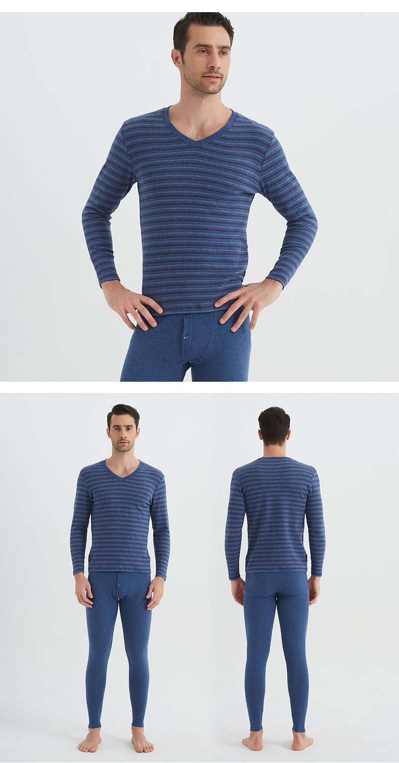 Shile cotton nam đồ lót nhiệt set đồ trung niên cotton mùa thu quần dài quần cotton dày cơ thể áo len nữ đồ lót nam dày