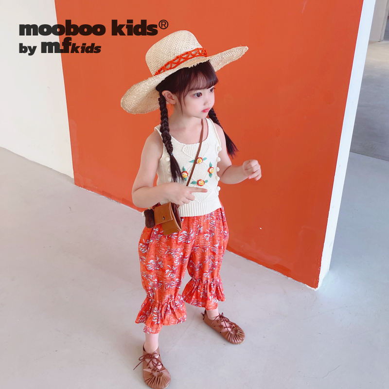 (MoobooKids) White Hand Embroidered Vest Cool Mosquito Pants - Taobao