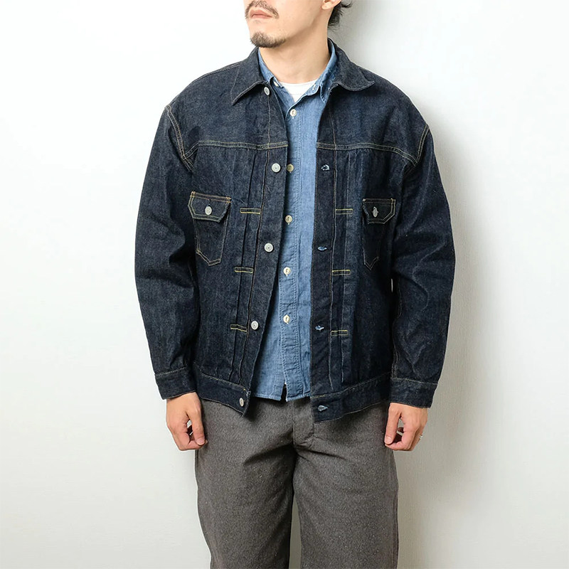 Nissan Jacket SUGAR CANE SC11953 Denim 14oz Casual Primary Color Retro Denim Loose Jacket