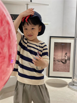 MINIV KIDS Guard Penguin~Baby Classic Striped Sweater Lenzing Tencel Childrens Short Sleeve T-Shirt