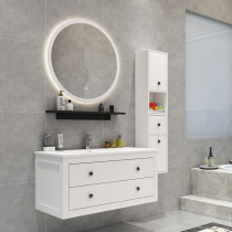 Nordic smart bathroom solid wood bathroom cabinet combination wash basin pool toilet wash basin modern simplicity