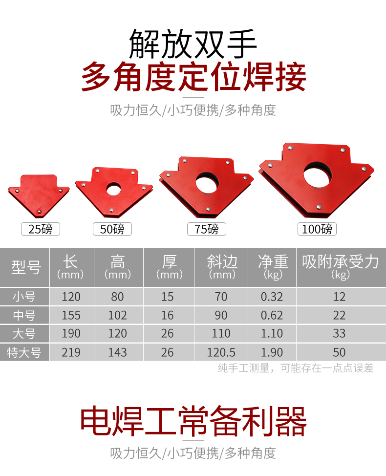 Hàn tạo tác dụng cụ phụ trợ hàn hàn cố định từ mạnh thợ hàn góc phải hàn định vị đa chức năng từ - Dụng cụ thủy lực / nâng