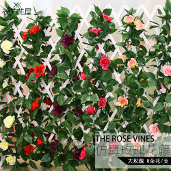 Artificial Rose Decorative Flower Vine, Fake Flower Vine, Silk Flower, Plastic Flower, Pipe Decoration, Wall Hanging, Wedding Decoration