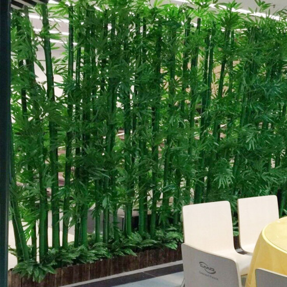 Simulated Bamboo Fake Plant Moso Bamboo Partition Screen Green Plant Interior Decoration Hotel Potted Living Room Plastic Floor-Standing Bamboo