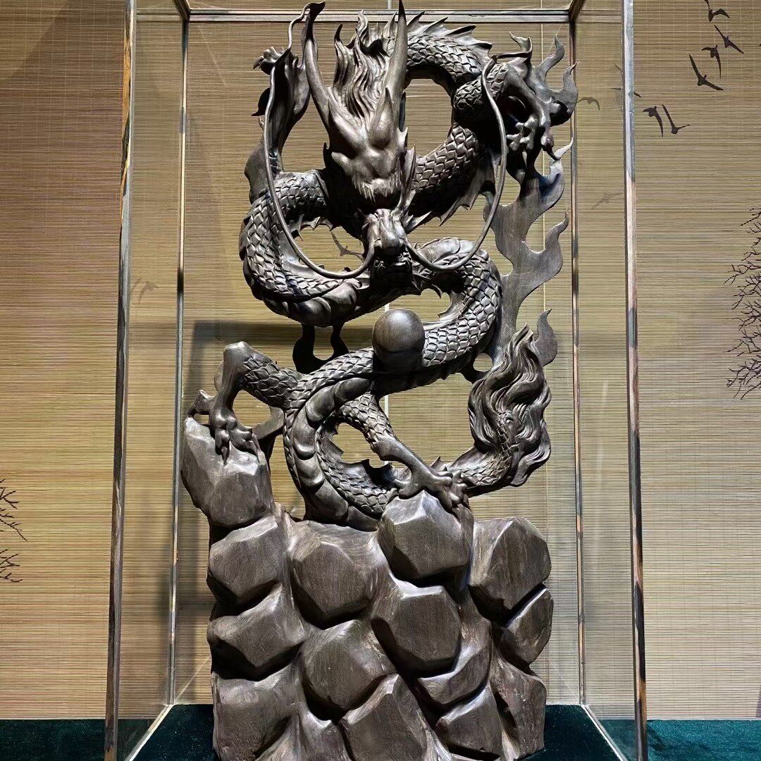 Spot Mulliga Wood Root Carving Pendulum Pieces Dragon Wood Carving Craftsmanship Gift Hem Living-room Collection Company Office Delivery Box Handmade Engraving