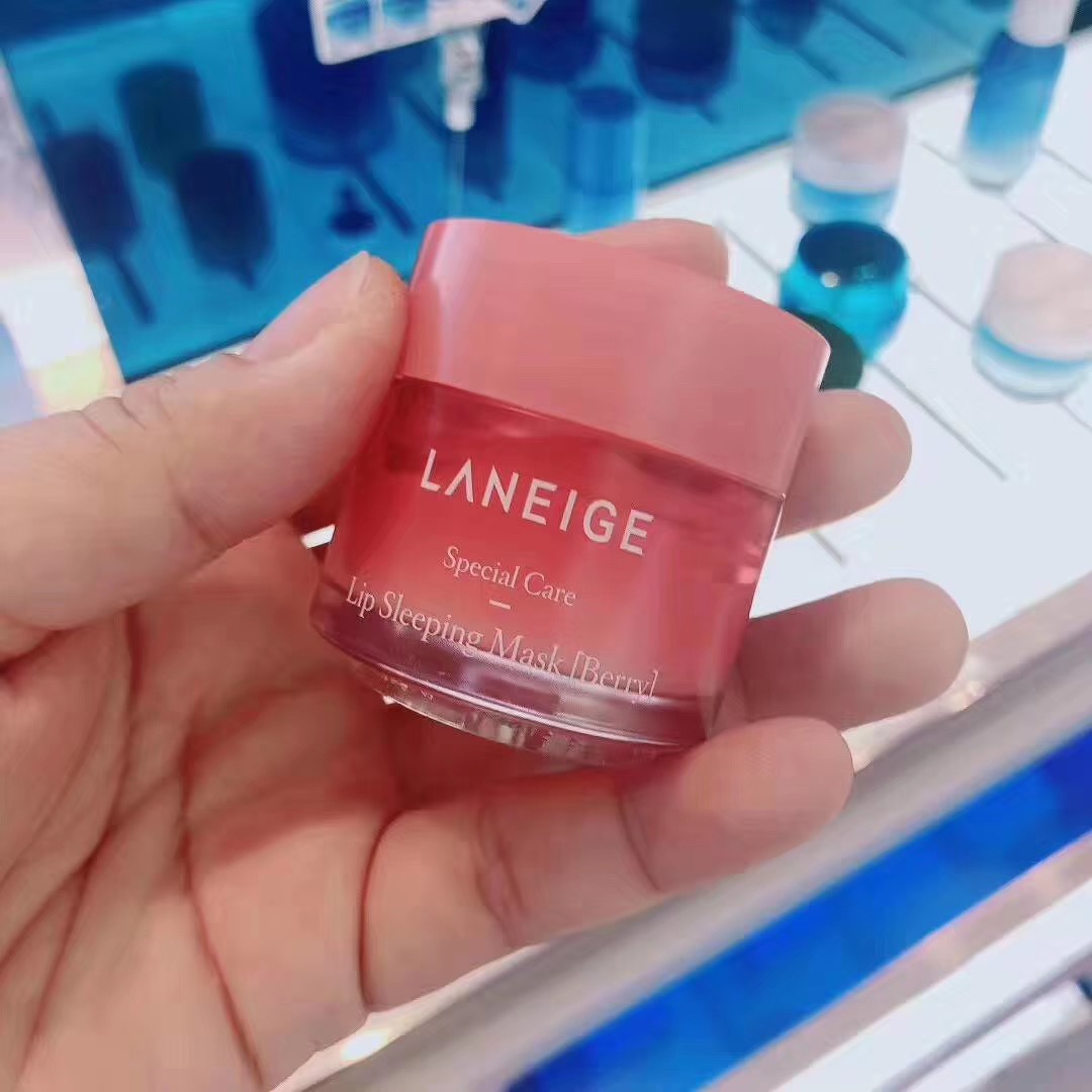 Spot South Korea Lanege Lange Lip Film Sleep 20g Desalinated Lip Nourishing Strawberry Moisturizing With Lip Brush