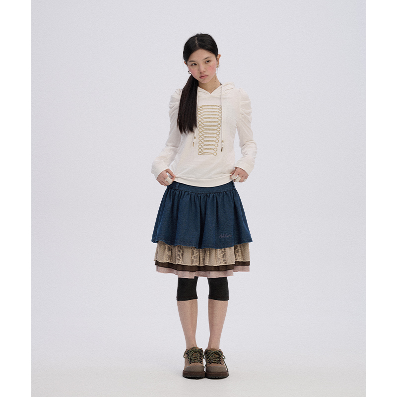 Achihara【Oga Art Museum】Women's Sweatshirt for Layering, Sun Protection, White Hooded Long-Sleeve T-Shirt Achihara【Oga Art Museum】Women's Sweatshirt for Layering, Sun Protection, White Hooded Long-Sleeve T-Shirt