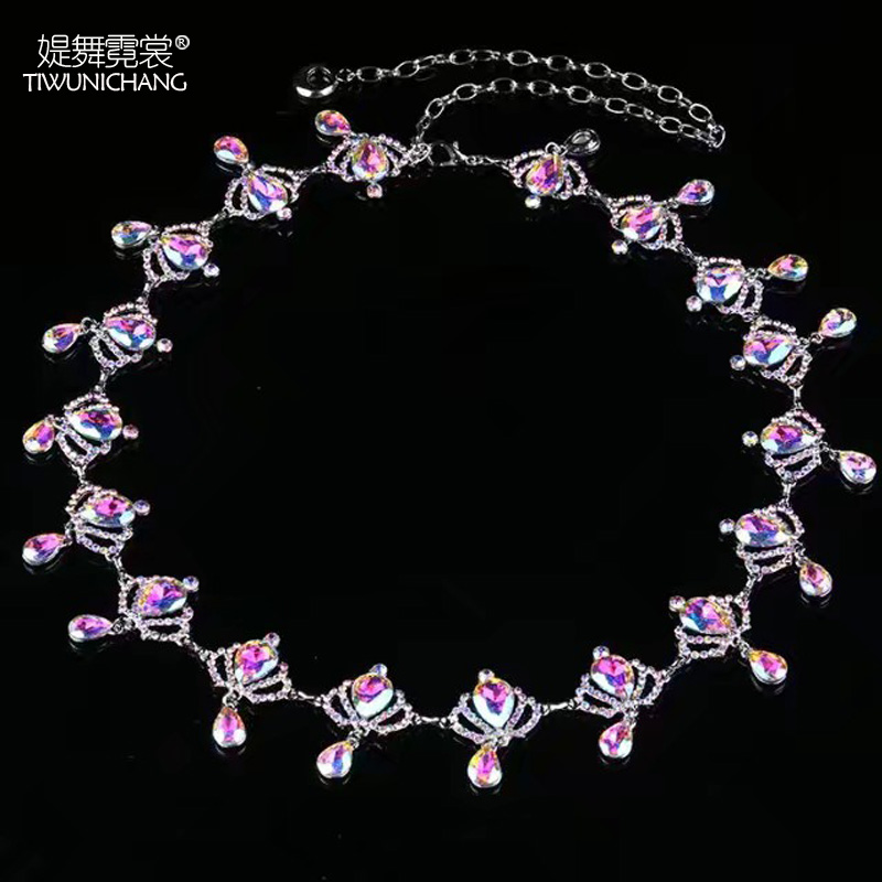 Belly dance waist chain 2022 new belt rhinestone beginners Symphony crown scratch-resistant training clothes accessories