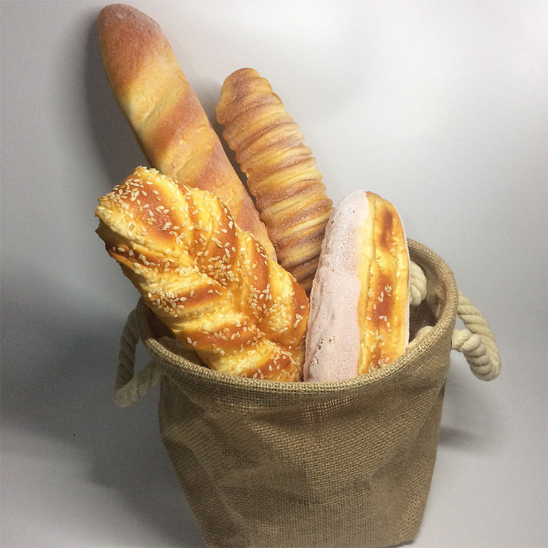 Bakery decorations display props cake baguette basket retro cotton linen decoration dining room display bag