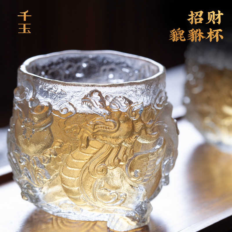 Frozen Burning Glazed Master's Cup Pure Hand Thickened Heat-Resistant Tea Cup Trick Golden Toad Cup Koru Tea Cup Tea Cup