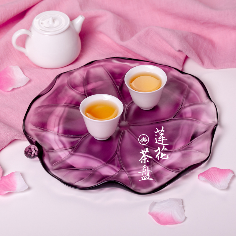 Art Lotus Round Glazed Dry Bubble Table Delicate Minima Tea Tray Home Duo Mini Mini Small Tea Desk-Taobao