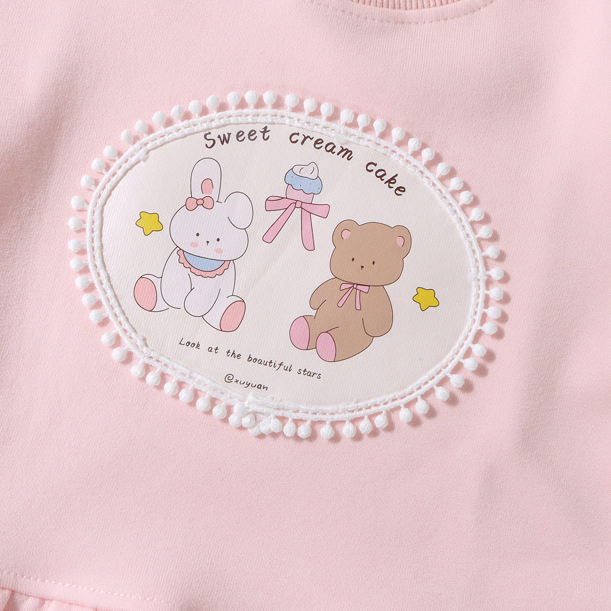 White Sweatshirt for Girls 2026 Autumn and Winter New Style Cartoon Round Neck Top for Girls, Kidsren's Fashionable and Versatile Long-Sleeved Top — 5