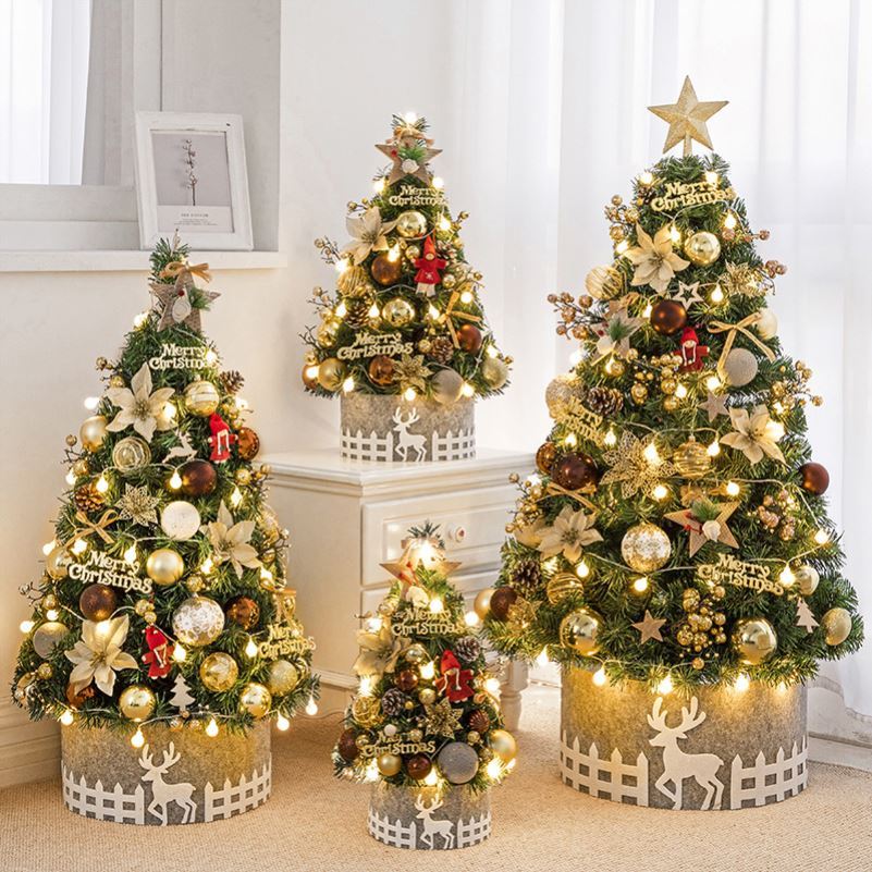 Desktop Christmas Tree Home Swing small luminous package ins Decorations Suit Christmas Winter Shop Window Tree