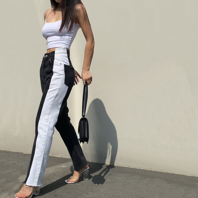 LEIYU Spelled Straight Drum Jeans Women Summer 2020 new loose crowddesign 90% Pants Fix the European and American Ins