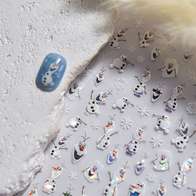 Happy Snowman Childlike Nail Art Stickers Funny Winter Snowman White Snowflakes Tomoni Christmas Nail Art Stickers