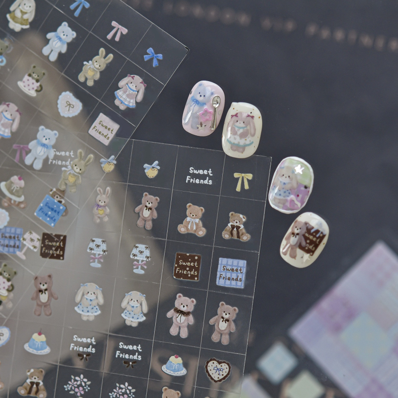 Popular Little Doll Nail Stickers, Vintage Y2K Millennium Style Doll, Girly Cartoon Cat Nail Stickers Popular Little Doll Nail Stickers, Vintage Y2K Millennium Style Doll, Girly Cartoon Cat Nail Stickers