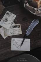 Old envelope English vintage foreign language card gourmet still life photography props (two store props)