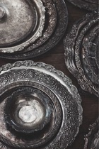 Boutique silver plate Vintage Antique Vintage Antique Venture Fragment Flower Photography (2 store props)