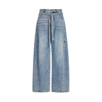 (Same style in the mall) Masfil 2024 Spring New Blue Design Niche Loose Wide Leg Jeans for Women