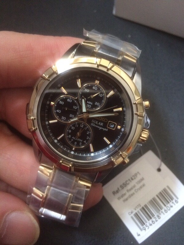 Seiko Solar-Powered Men's Chronograph Steel Watch Ssc142P1