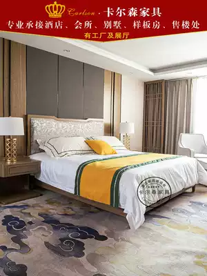 Star business hotel furniture Modern minimalist hotel rooms Master bedroom bed bed cabinet engineering customization
