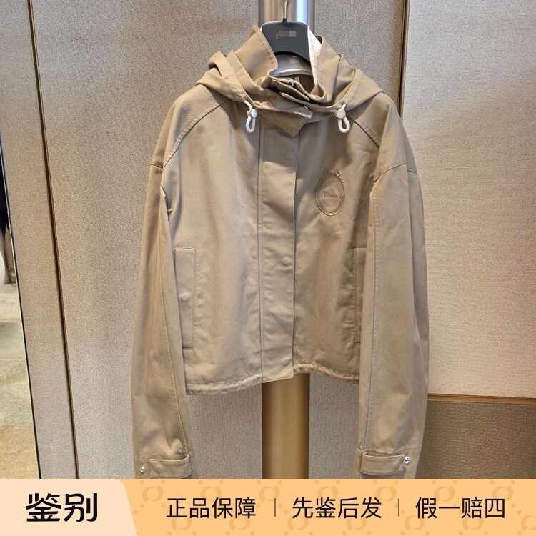 Italian Brand Dior/Dior 25 New Letter Pattern Zip-Up Hooded Casual Jacket
