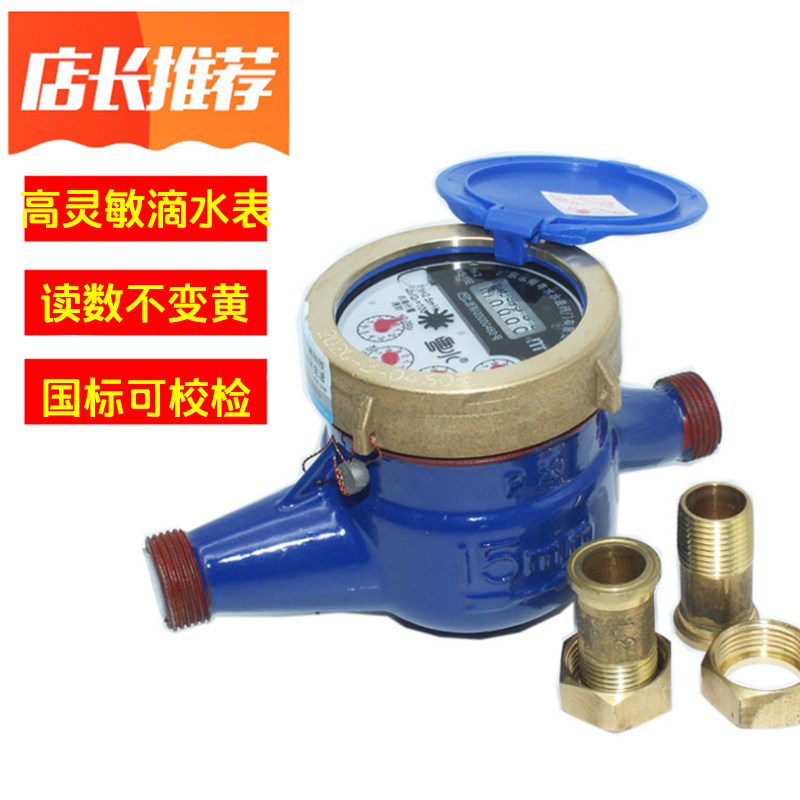 Guangdong Guangdong Water all-copper rotary wing type water meter anti-drip high sensitive tap water domestic hot water meter 4 points 6 points dn15