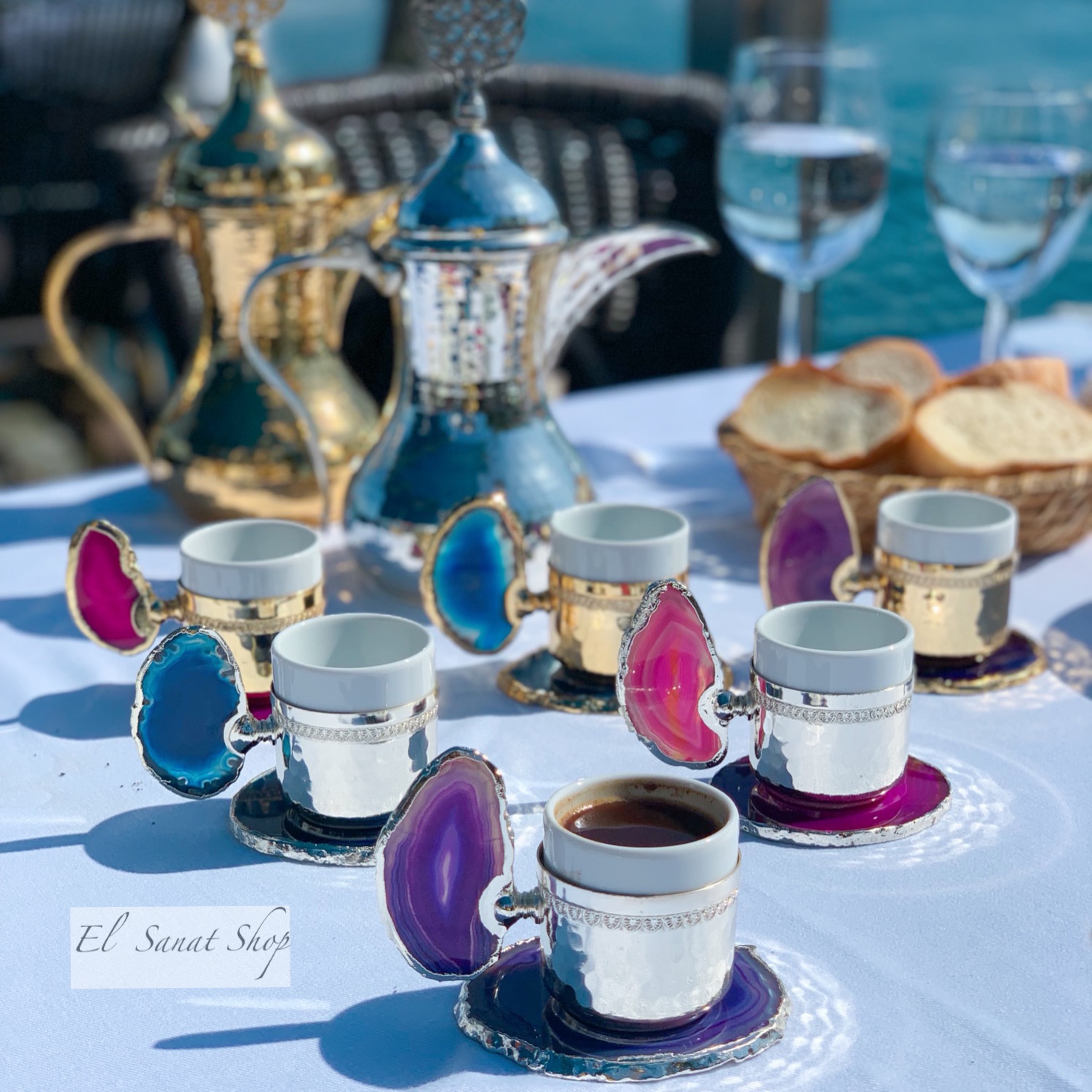Turkey Artisanal Ore Series Coffee Cup Concentrate 60ml with spoon Middle Eastern Ambience Hot Drink Cup Eurobone China