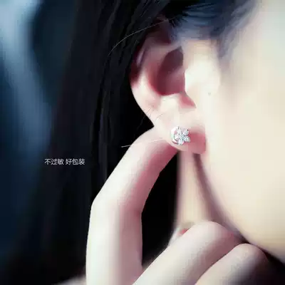 Bao love 925 silver ear stud female 2021 new trendy high-end sense earrings temperament wild Korean sterling silver simple earrings