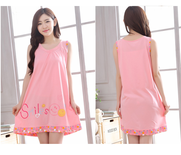 Đặc biệt hàng ngày mùa hè Hàn Quốc nightdress ladies bông ngắn tay áo XL vest đồ ngủ mùa hè không tay dịch vụ nhà