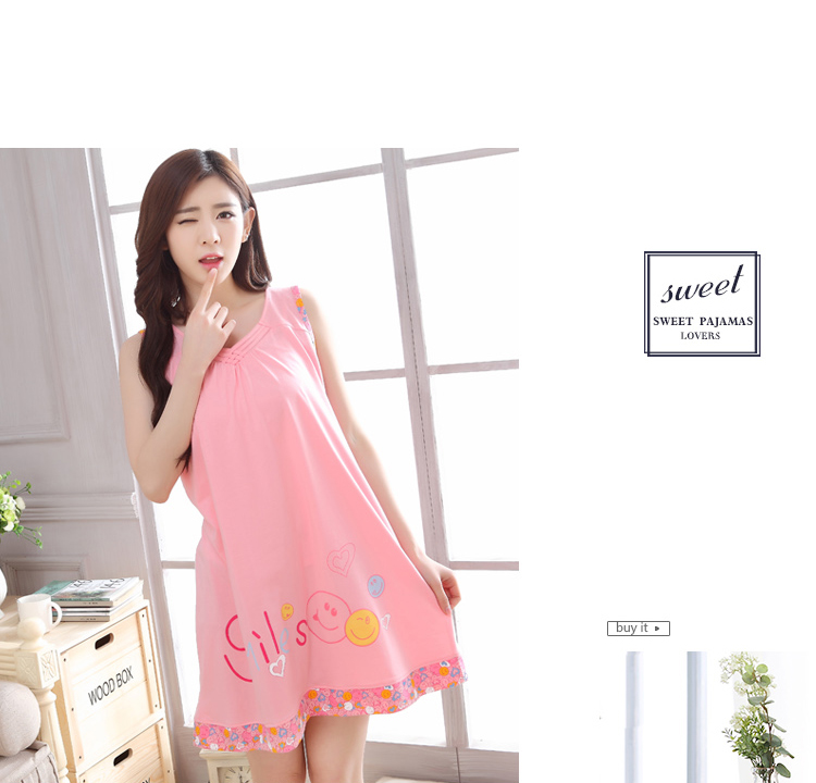 Đặc biệt hàng ngày mùa hè Hàn Quốc nightdress ladies bông ngắn tay áo XL vest đồ ngủ mùa hè không tay dịch vụ nhà