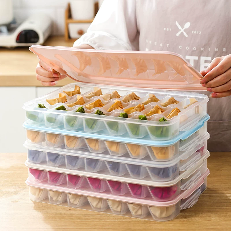Heatable dumpling box frozen dumpling multi-layer refrigerator fresh-keeping box multi-layer freezer quick-frozen dumpling tray dumpling box
