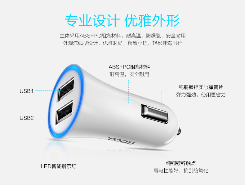 chargeur HOCO 2.4A, 2A - Ref 1301177 Image 7