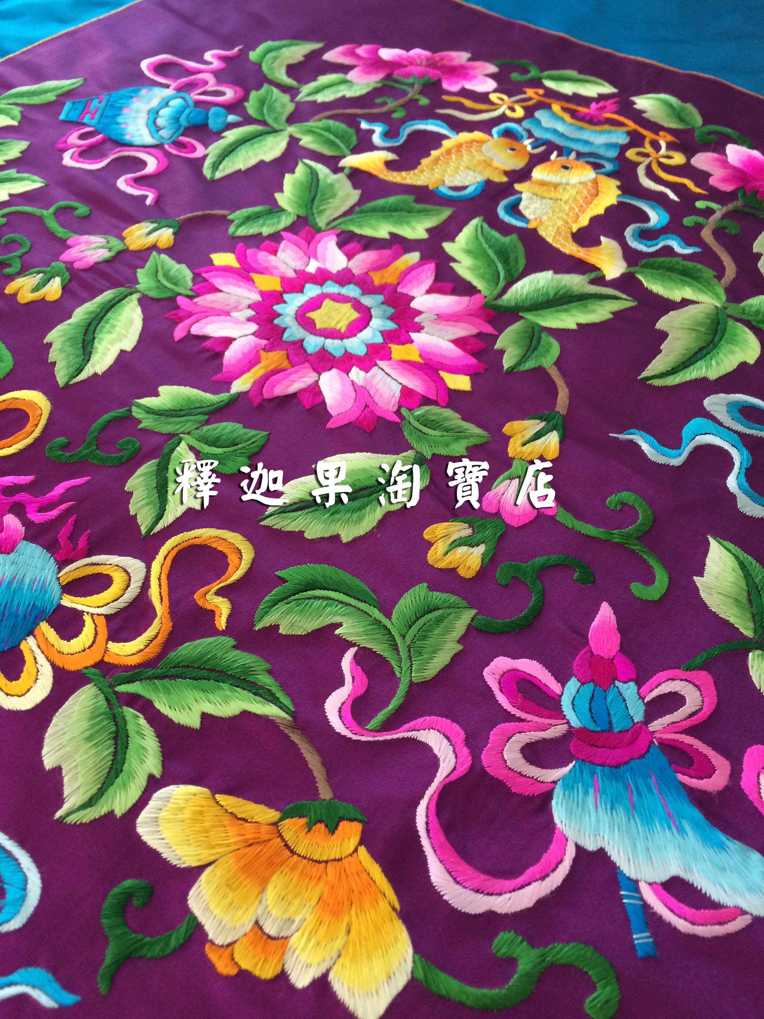 Golden Moon Losu Embroidered Majesty Eight Precious Master Monks of Bau Sleeper Silk Fabric Workmanship Fine Manufacturer Direct
