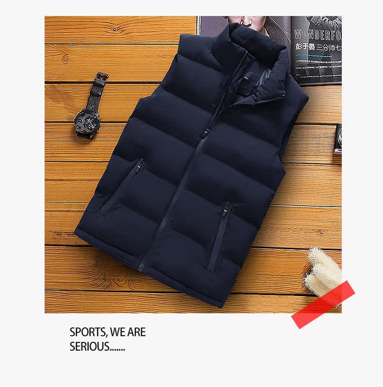 Vest nam thu đông thanh niên phiên bản Hàn Quốc xu hướng xuống áo vest cotton dày ấm áp áo khoác vest nam đẹp trai áo khoác mùa đông nam