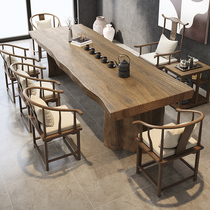 Tea table and chair combination 2022 modern minimal office kung fu tea table solid wood new Chinese balcony tea table