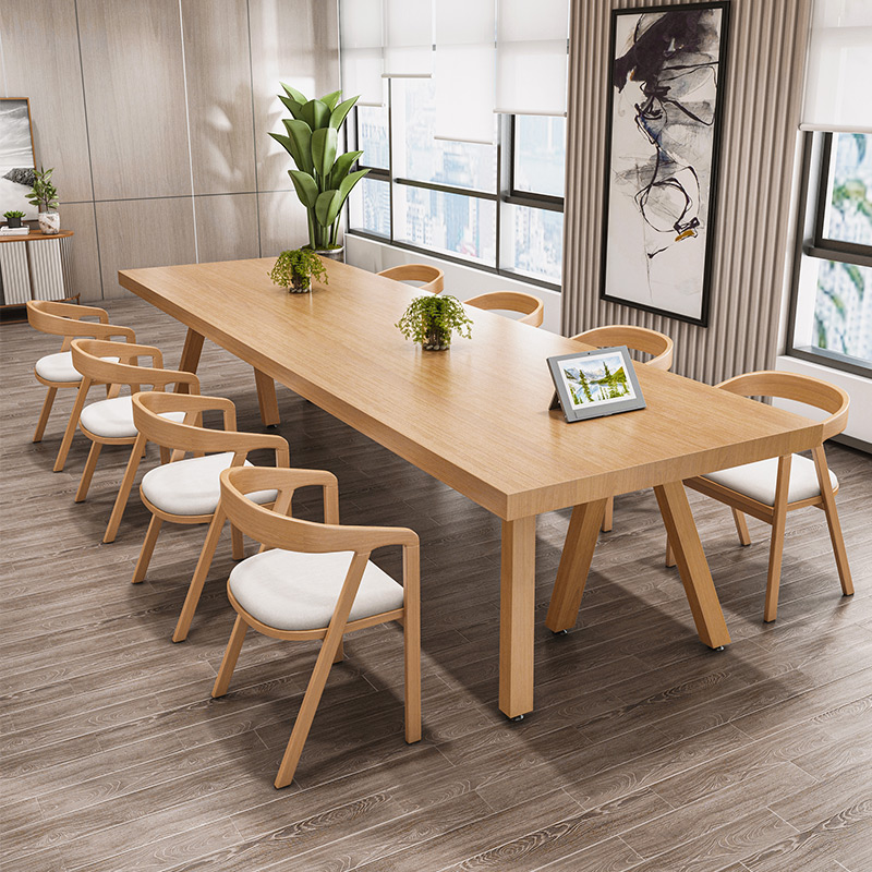 Conference table minimalist modern large plate table working bench long table meeting room small table solid wood office fashion table and chairs