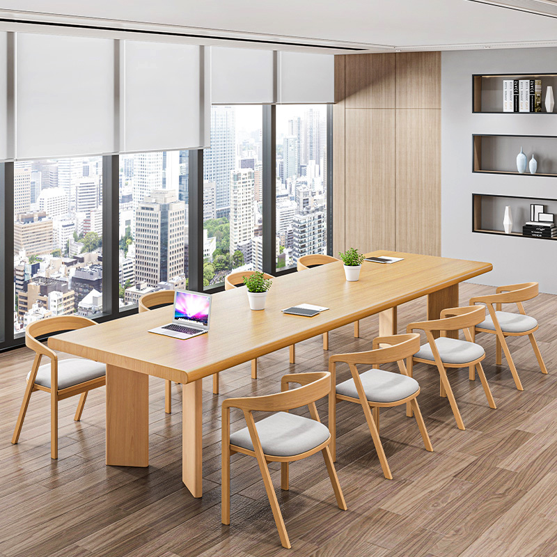 Solid Wood Meeting Table Long Bar Table Brief Modern Large Plate Table Bench Meeting Room Small Table Negotiate Table And Chairs Long Table