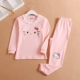 Junxiu cầu vồng nhỏ mùa thu và mùa đông mặc trẻ em lớn Qiuyi Qiuku bé trai và bé gái đồ lót cotton cổ cao cotton đặt trẻ em đồ cho bé trai
