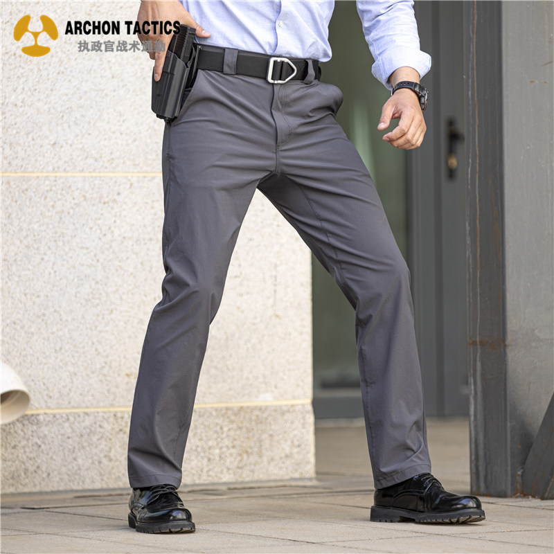 Governing Officer Outdoor Ice Silk Speed Dry Pants Men's Spring Summer Thin men mountaineering pants elastic breathable straight cylinder Tactical Western pants