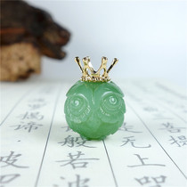 Jade Jade Jasper pink green cat eye owl handstring accessories choker pendant 18K gold inlay