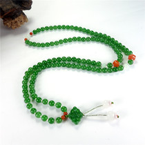 Jade beauty Hetian Jade Jasper bracelet 108 Jade Buddha beads handstring original South Red White Jade Lily orchid clothing chain