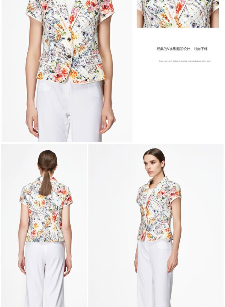 IBYI 纳 áo khoác ngắn nữ cổ áo giản dị tay ngắn nữ chuyên nghiệp áo blazer mỏng nữ - Áo khoác ngắn đồ mặc nhà